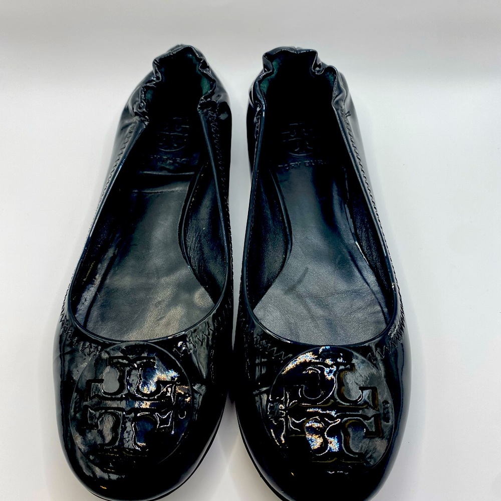 Tory Burch Black Patent Ballet Flats ~ Size 6.5